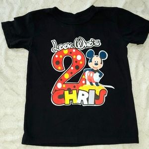 2nd Birthday boy name Chris customized Mickey Mouse tee shirt!!🥳🎉